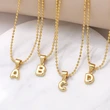 Hot sale 26 letters necklace female copper plated real gold polished letter pendant clavicle chain nkq67