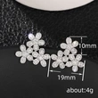 Flower earrings for women, elegant ladies, daily matching earrings inlaid with zircon, popular shining earrings