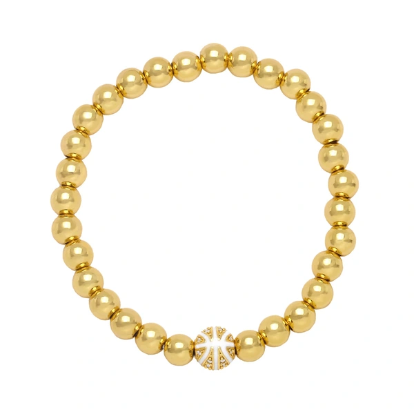 Clearance sale hot sale jewelry European and American fashion beaded bracelet women's gold elastic round bead bracelet wholesale brh87