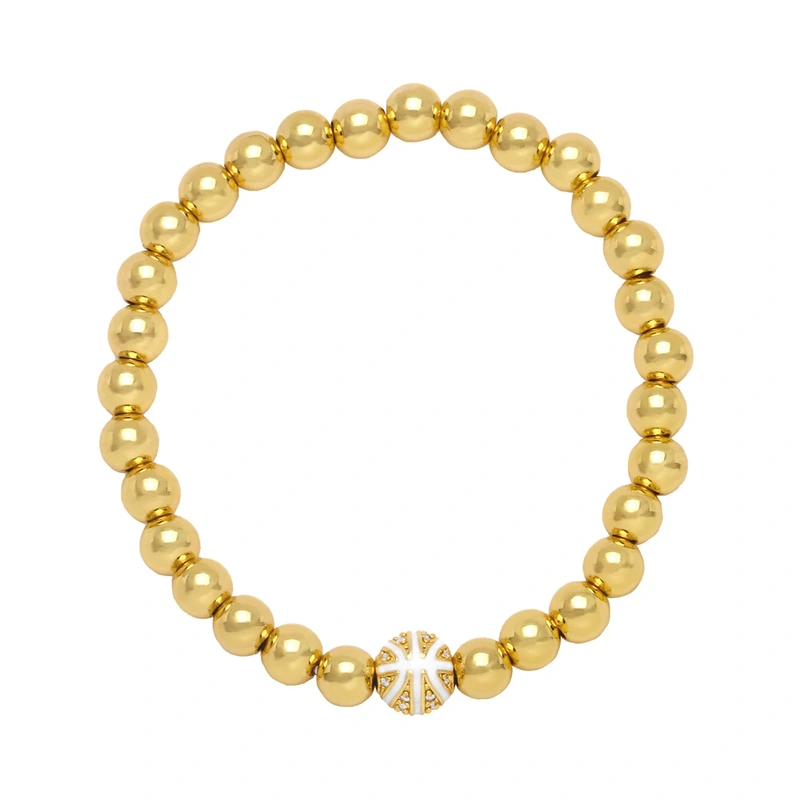 Clearance sale hot sale jewelry European and American fashion beaded bracelet women's gold elastic round bead bracelet wholesale brh87