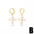 AS jewelry hot selling copper plated 18k gold pearl cross heart earrings earrings earrings erq64