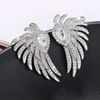 Micro-inlaid angel wings earrings Japanese and Korean style all-match high-end luxury earrings luxury feather earrings