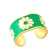 Clearance AS jewelry new retro small daisy open ring personality simple wide version flower ring female rim14