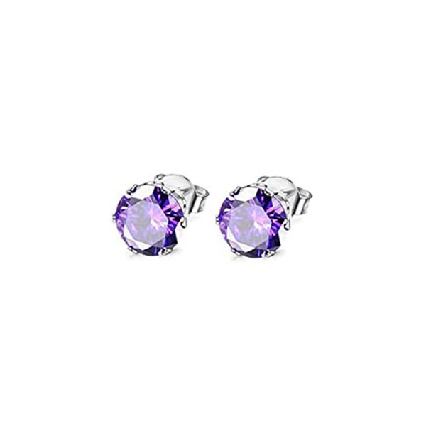 Hot selling classic six-claw colorful zircon earrings for men and women, mini colored gemstone earrings