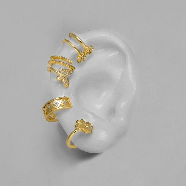 AS jewelry Europe and the United States hot selling copper plated 18k gold butterfly ear clip female no ear piercing ear bone clip earrings erq49