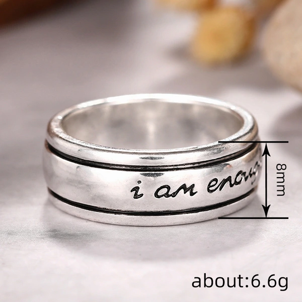  Manufacturer's new laser engraved English ring, niche design, plain ring, daily commuting style, all-match ring