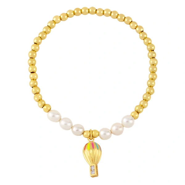 Clearance European and American Bohemian Bracelet Creative Colorful Oil Drop Hot Air Balloon Temperament Pearl Bracelet Bracelet brd83