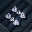 E-commerce new micro-inlaid heart-shaped necklace, earrings and ring three-piece love zircon jewelry set