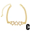 European and American simple fashion star bracelet personality creative inlaid zircon moon hand bracelet jewelry brm29