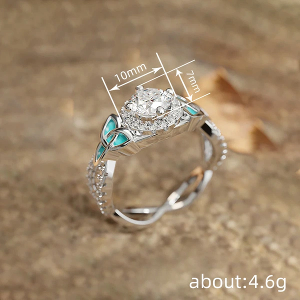 Hot selling bridal ring female design oil drop triangle jewelry shiny zircon luxury single ring