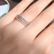 European and American luxury design ring fashionable temperament horse eye zircon ring multi-layer hollow design index finger ring