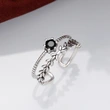 Japanese and Korean style personalized joint ring retro flower-shaped branch creative double-layer ring open ring