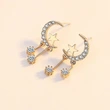Korean style moon zircon earrings sweet star tassel earrings make your face look thinner