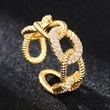  Tie knotted rope buckle geometric ring for women fashion inlaid zircon ring trendy couple meaning gift