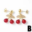 AS jewelry retro copper plated real gold cherry coconut tree pendant earrings earrings female erq31