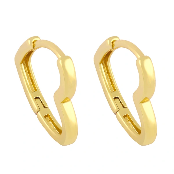 Korean version of the glossy heart earrings INS minimalist geometric oval ring female earrings earrings gold-plated retro earrings erw06