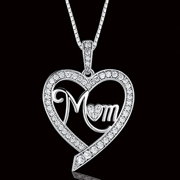 TEMU popular jewelry Mother's Day gift heart-shaped MOM necklace European and American new pendant