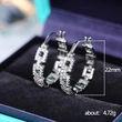 European and American design zircon earrings simple high-end ring chain earrings for women