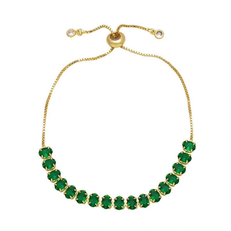 New European and American fashion color zircon bracelet female personality temperament versatile adjustable bracelet brd33