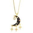 Clearance 2023 Creative Personality Star and Moon Necklace Women European and American Fashion Star and Moon Pendant Clavicle Chain nkb564