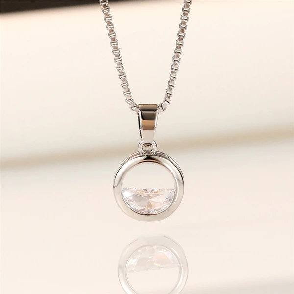 Semi-circular Qingquan necklace pendant for women Korean style simple small fresh zircon necklace pendant jewelry wholesale
