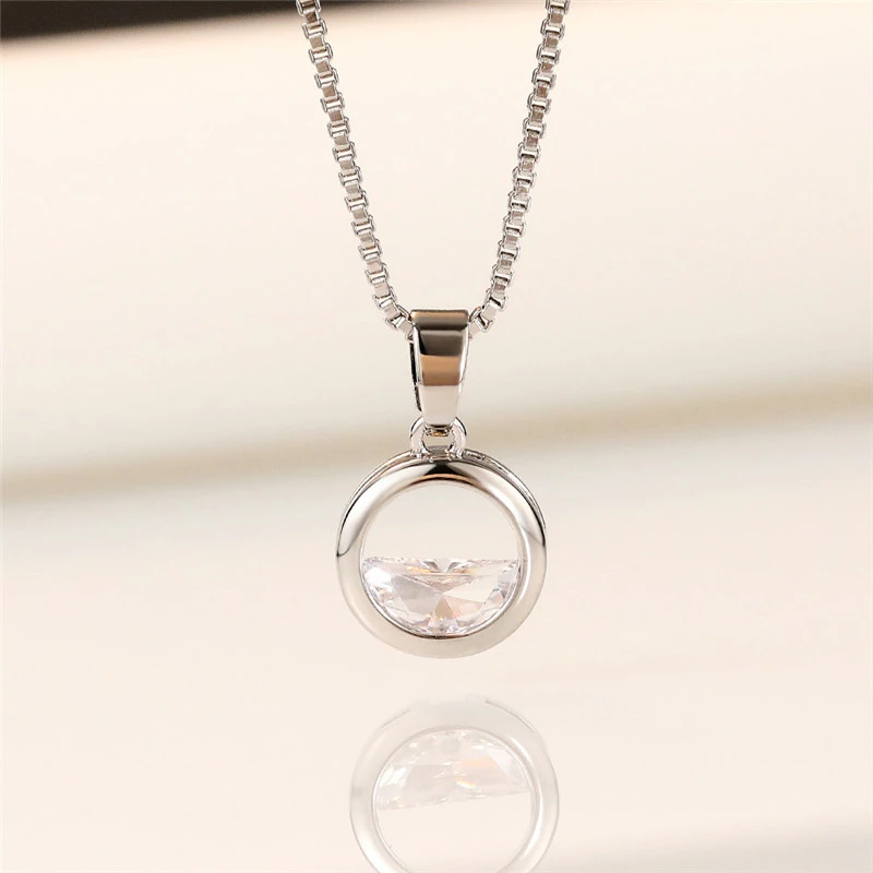 Semi-circular Qingquan necklace pendant for women Korean style simple small fresh zircon necklace pendant jewelry wholesale