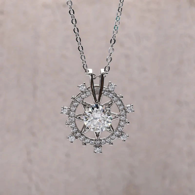  European and Korean creative star snowflake necklace for women, shiny design, exquisite jewelry, internet celebrity style jewelry