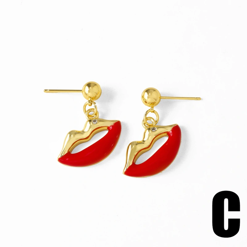 AS jewelry hot selling oil drop fruit cherry lips pendant earrings earrings female erw60 ring