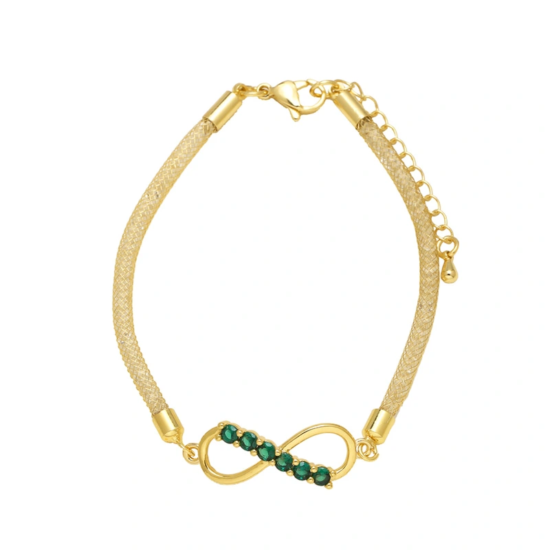 AS jewelry hot selling copper plated real gold full zircon 8 figure bracelet hand jewelry brf98 bracelet