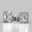 2021 new earrings classic four-claw square diamond zircon earrings copper plated white gold simple earrings