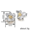   Hot selling flower earrings for women, two-color lily and camellia earrings, pastoral style, daily holiday earrings