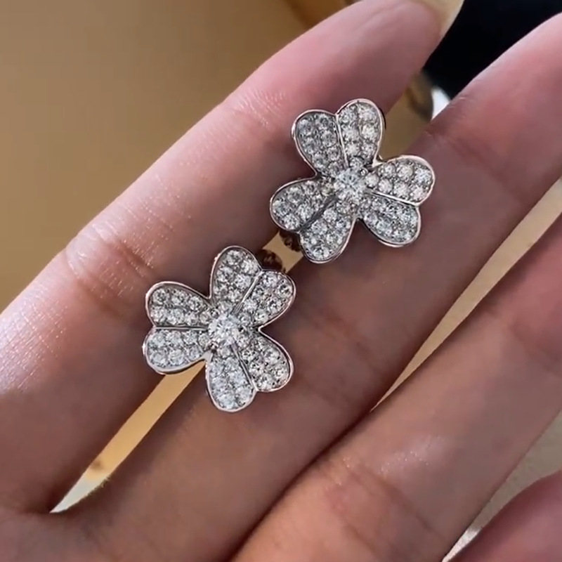 Clover Lucky Wheel Earrings for Women TEMU New Hot Selling Earring Exquisite Flower Fashion Earrings