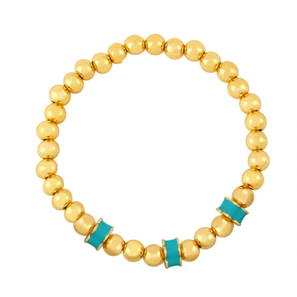 Clearance European and American jewelry handmade beaded flower stitching elastic bracelet niche round bead bracelet bre87