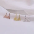  Forest style literary leaf earrings small fresh temperament sprouting young leaf ear hook Korean personality student ear clip