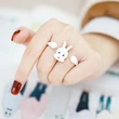 Clearance European and American sweet rabbit ring female cute animal cartoon small fresh all-match network celebrity ring rij06