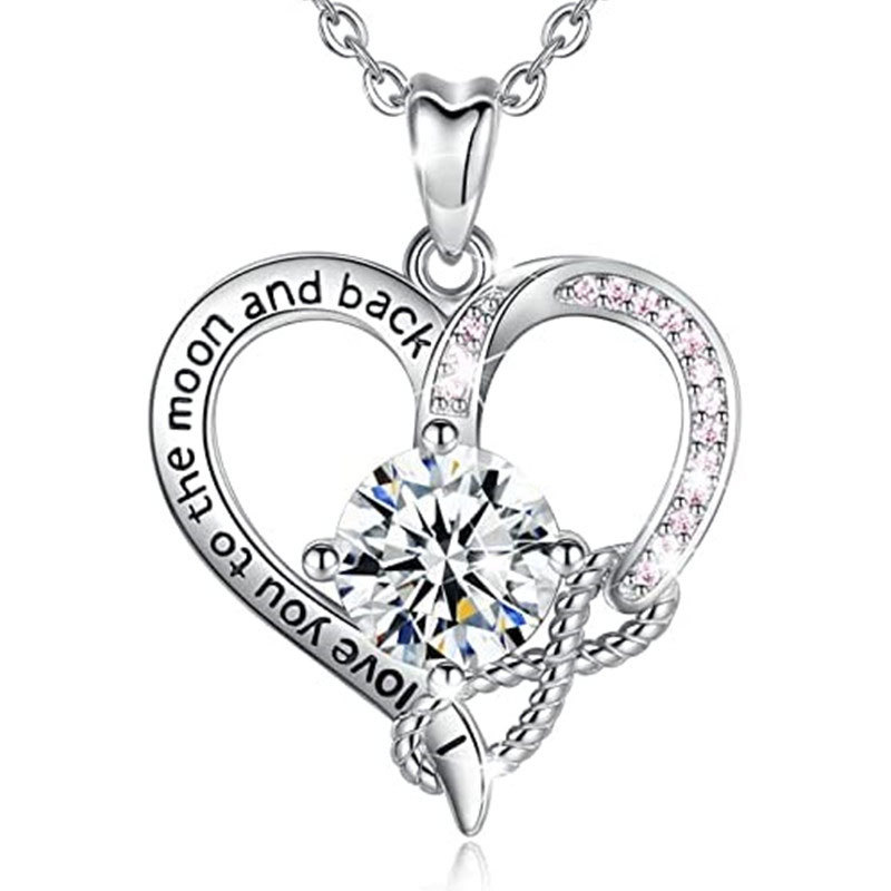 Hot selling heart-shaped necklace creative Mother's Day gift pendant European and American fashion trend clavicle chain