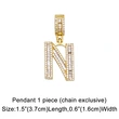 Hot selling zircon English letter necklace European and American fashion hip hop men and women 26 letter necklace nkb174