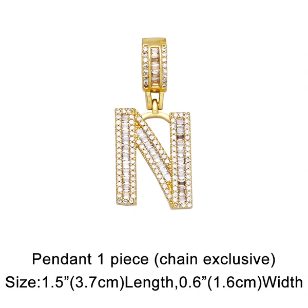 Hot selling zircon English letter necklace European and American fashion hip hop men and women 26 letter necklace nkb174