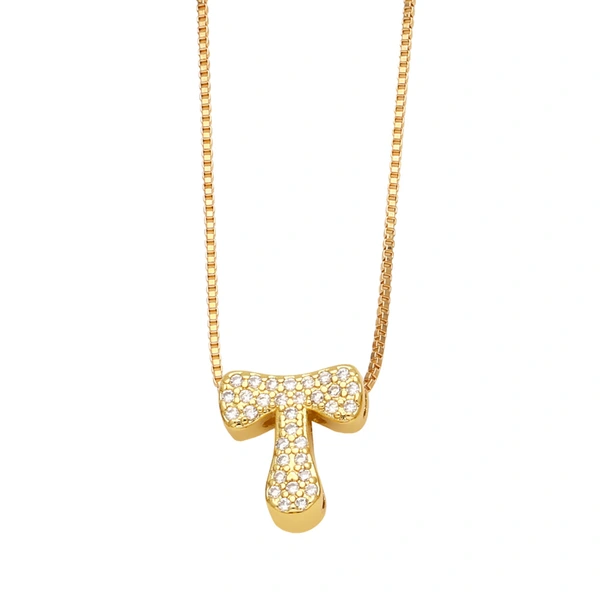 AS jewelry new arrival 26 English letters necklace gold-plated zircon inlaid hip-hop clavicle chain nkw61