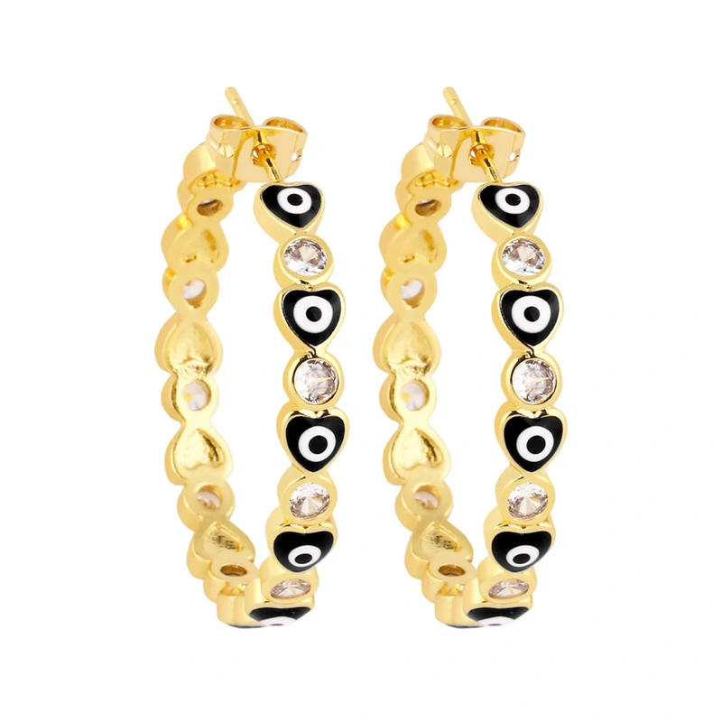 European and American cold style devil eye earrings personality color oil drop love eye earrings earrings era187