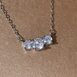 New jewelry fashion simple three zircon necklace female student versatile clavicle chain gift