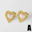 AS jewelry pearl heart earrings copper plated real gold micro inlaid zircon earrings era259