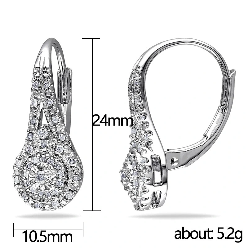 New Eight Hearts and Eight Arrows Round Full Diamond Zircon Earrings European and American Platinum-plated Earrings