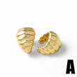 AS jewelry new multi-layer C-shaped earrings female copper plated 18k gold polished ear clip earrings era281