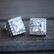 New wholesale classic versatile women's square earrings fashionable exquisite zircon earring accessories