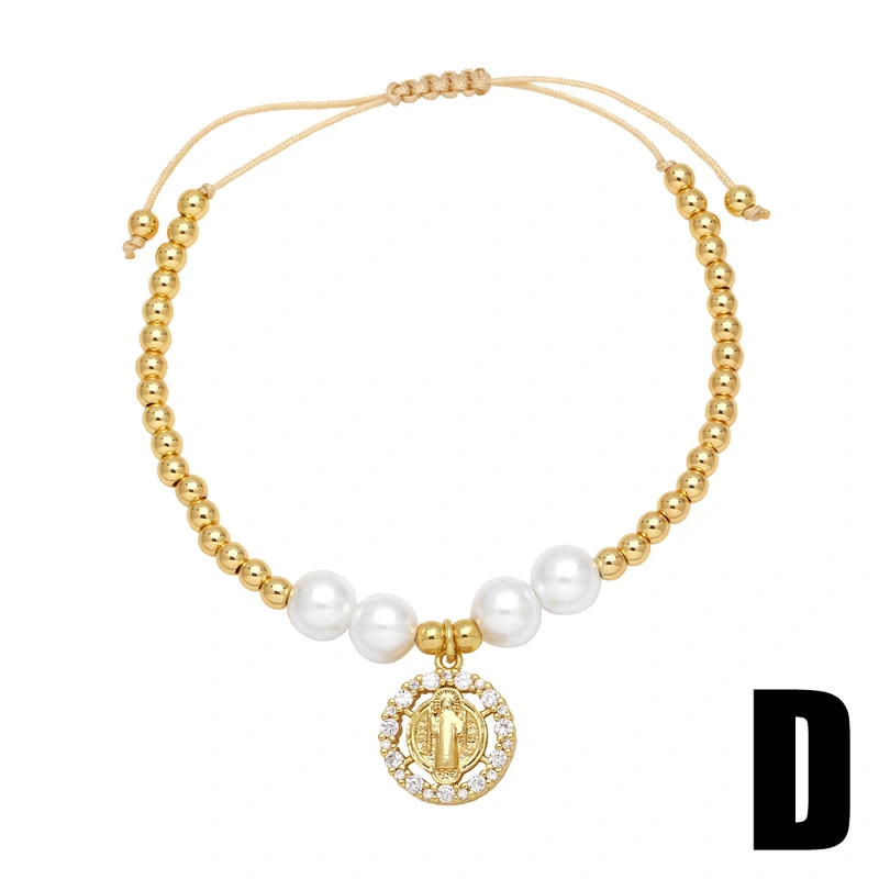 AS jewelry hot selling Virgin Mary pendant bracelet gold-plated zircon bracelet bre01