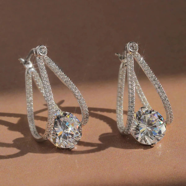 New style temperament earrings French Qixi fashion zircon earrings light luxury women's jewelry batch