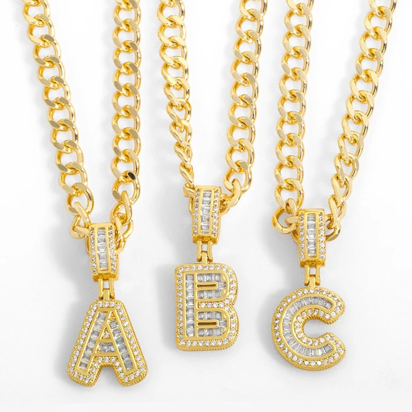 New accessories 26 English letters necklace hip hop Cuban chain European and American trend personality necklace nkr69