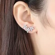 Classic retro full inlaid AAA horse eye zircon flower earrings female creative five petal flower student earrings hot sale