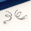   New design earrings niche design glossy geometric wave ear clip hip hop party earrings